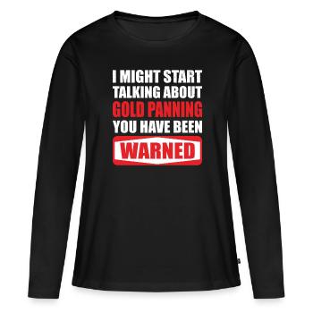 Gold Graben Gold Panner Ruée vers l’or Wortspiel - T-shirt manches longues Premium bio Femme - noir - Devant - Julia (174cm)