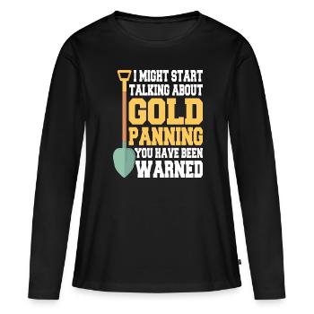 Gold Graben Gold Panner Ruée vers l’or Wortspiel - T-shirt manches longues Premium bio Femme - noir - Devant - Julia (174cm)