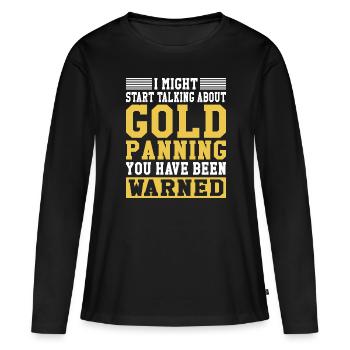 Gold Graben Gold Panner Ruée vers l’or Wortspiel - T-shirt manches longues Premium bio Femme - noir - Devant - Julia (174cm)