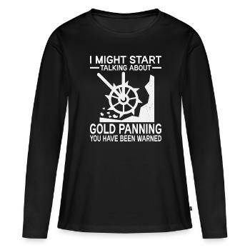 Gold Graben Gold Panner Ruée vers l’or Wortspiel - T-shirt manches longues Premium bio Femme - noir - Devant - Julia (174cm)