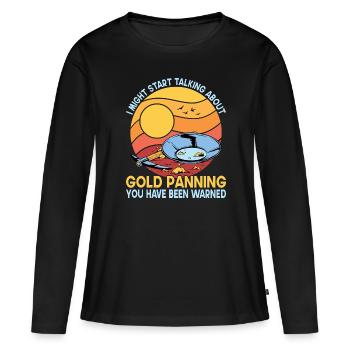 Gold Graben Gold Panner Ruée vers l’or Wortspiel - T-shirt manches longues Premium bio Femme - noir - Devant - Julia (174cm)
