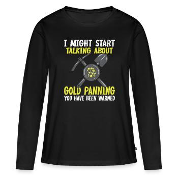Gold Graben Gold Panner Ruée vers l’or Wortspiel - T-shirt manches longues Premium bio Femme - noir - Devant - Julia (174cm)