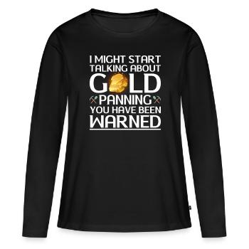 Gold Graben Gold Panner Ruée vers l’or Wortspiel - T-shirt manches longues Premium bio Femme - noir - Devant - Julia (174cm)