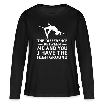 Saut à la perche Saut à la perche Athlétisme - T-shirt manches longues Premium bio Femme - noir - Devant - Julia (174cm)