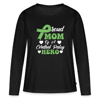 Fière maman de paralysie cérébrale Hero CP - T-shirt manches longues Premium bio Femme - noir - Devant - Julia (174cm)