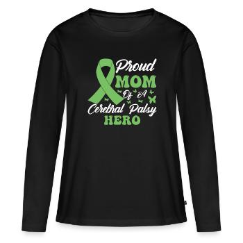 Fière maman de paralysie cérébrale Hero CP - T-shirt manches longues Premium bio Femme - noir - Devant - Julia (174cm)