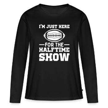 Football Je ne suis là que pour le spectacle de la mi-temps - T-shirt manches longues Premium bio Femme - noir - Devant - Julia (174cm)
