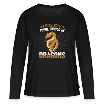 Qu’il y aurait Dragon Renaissance Fair - T-shirt manches longues Premium bio Femme - noir - Devant - Julia (174cm)