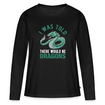 Qu’il y aurait Dragon Renaissance Fair - T-shirt manches longues Premium bio Femme - noir - Devant - Julia (174cm)