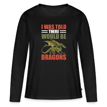 Qu’il y aurait Dragon Renaissance Fair - T-shirt manches longues Premium bio Femme - noir - Devant - Julia (174cm)