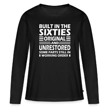 Construit sixties original 50th birthday - T-shirt manches longues Premium bio Femme - noir - Devant - Julia (174cm)