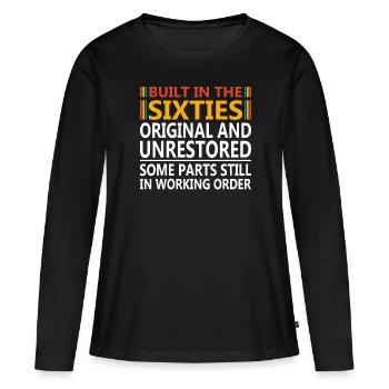 Construit sixties original 50th birthday - T-shirt manches longues Premium bio Femme - noir - Devant - Julia (174cm)