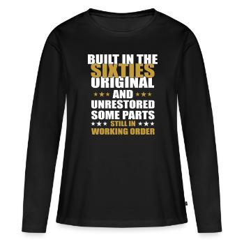 Construit sixties original 50th birthday - T-shirt manches longues Premium bio Femme - noir - Devant - Julia (174cm)