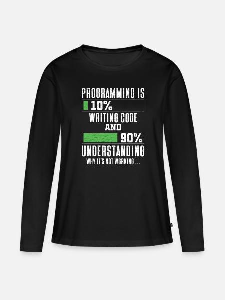 Programmierer Informatiker Coder - Frauen Premium Bio Langarmshirt - Schwarz