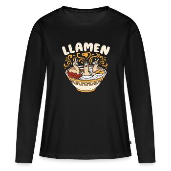 Ramen Nudeln - Frauen Premium Bio Langarmshirt - Schwarz - Vorne - Julia (174cm)
