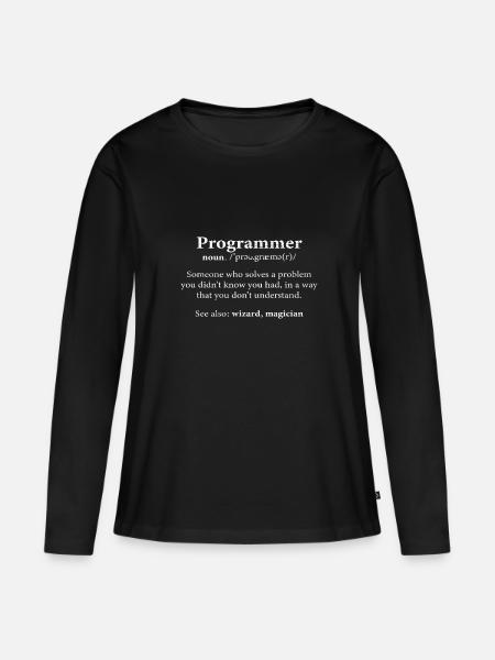Informatiker Computer Nerd Programmierer - Frauen Premium Bio Langarmshirt - Schwarz