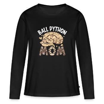 Königspython Schlange Ball Python Geschenk - Frauen Premium Bio Langarmshirt - Schwarz - Vorne - Julia (174cm)