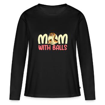 Königspython Python Schlange - Frauen Premium Bio Langarmshirt - Schwarz - Vorne - Julia (174cm)
