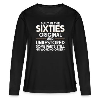 Construit sixties original 50th birthday - T-shirt manches longues Premium bio Femme - noir - Devant - Julia (174cm)
