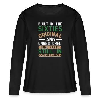 Construit sixties original 50th birthday - T-shirt manches longues Premium bio Femme - noir - Devant - Julia (174cm)