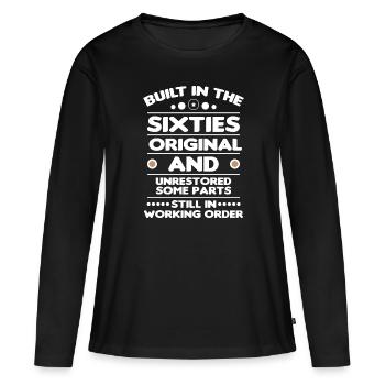 Construit sixties original 50th birthday - T-shirt manches longues Premium bio Femme - noir - Devant - Julia (174cm)