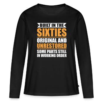 Construit sixties original 50th birthday - T-shirt manches longues Premium bio Femme - noir - Devant - Julia (174cm)