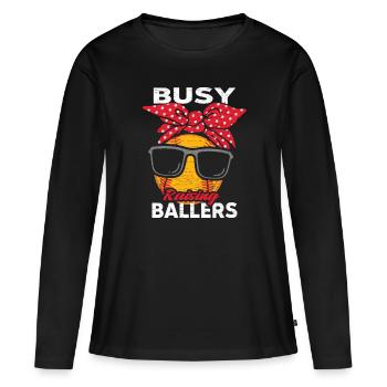 Baseball Mom Softball - Frauen Premium Bio Langarmshirt - Schwarz - Vorne - Julia (174cm)
