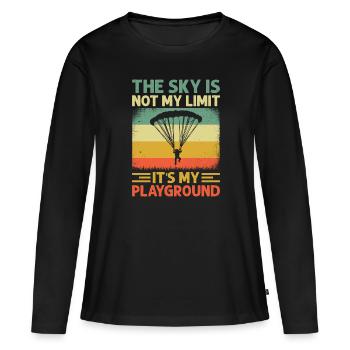 Parachutisme Parachutisme - T-shirt manches longues Premium bio Femme - noir - Devant - Julia (174cm)