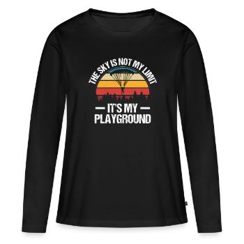 Parachutisme Parachutisme - T-shirt manches longues Premium bio Femme - noir - Devant - Julia (174cm)