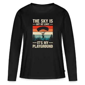 Parachutisme Parachutisme - T-shirt manches longues Premium bio Femme - noir - Devant - Julia (174cm)