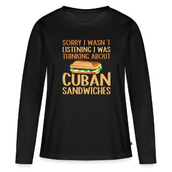 Cuban Sandwich Food Master Für Sandwich-liebhaber - Frauen Premium Bio Langarmshirt - Schwarz - Vorne - Julia (174cm)
