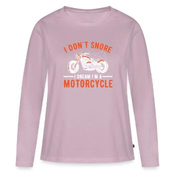 Motorcycle Motorcyclist Men Motorcycle - Women's Premium Organic Long Sleeve Shirt - dusky pink - Front - Julia (174cm)