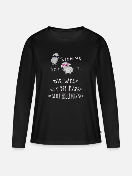 Die Welt hat die Farbe unserer Brillengläser - Frauen Premium Bio Langarmshirt - Schwarz
