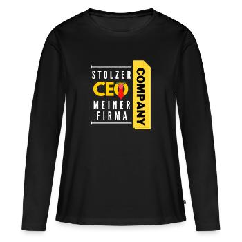 stolzer CEO meiner Firma - Frauen Premium Bio Langarmshirt - Schwarz - Vorne - Julia (174cm)