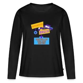 Kontrollen tägliche Routine - Frauen Premium Bio Langarmshirt - Schwarz - Vorne - Julia (174cm)