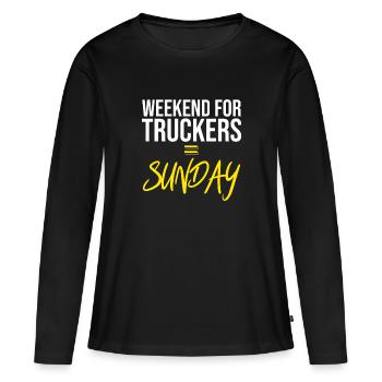 Weekend for truckers: Sunday - Women's Premium Organic Long Sleeve Shirt - black - Front - Julia (174cm)