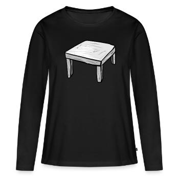 Icône de dessin animé de table de table en bois - T-shirt manches longues Premium bio Femme - noir - Devant - Julia (174cm)