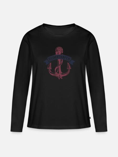 Heimathafen mit Anker - Frauen Premium Bio Langarmshirt -