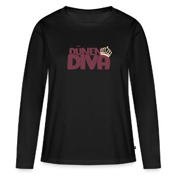 Dünen Diva mit Krone - Frauen Premium Bio Langarmshirt - Schwarz - Vorne - Julia (174cm)