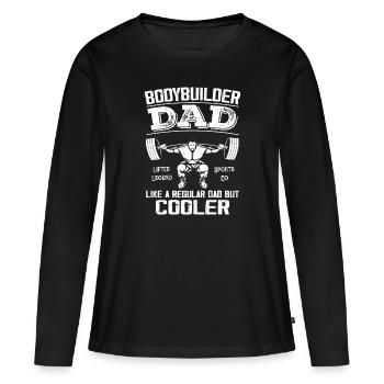 Bodybuilder Dad Like Regular Dad But Cooler - Dad - T-shirt manches longues Premium bio Femme - noir - Devant - Julia (174cm)