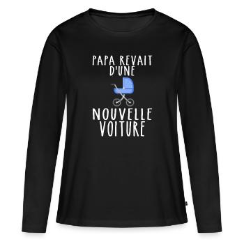 Dad Gift Future Dad - New Dad Car - Women's Premium Organic Long Sleeve Shirt - black - Front - Julia (174cm)