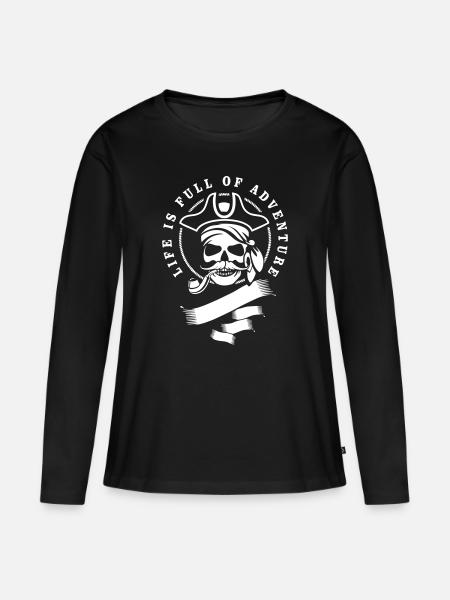 Abenteuer - Frauen Premium Bio Langarmshirt - Schwarz