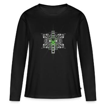 T-shirt Jumpstyle Gabber Laser Hardstyle Authority - T-shirt manches longues Premium bio Femme - noir - Devant - Julia (174cm)
