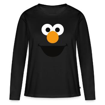 5 Rue Sésame Elmo Visage - T-shirt manches longues Premium bio Femme - noir - Devant - Julia (174cm)