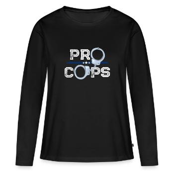 Flics Blue Line policier policier - T-shirt manches longues Premium bio Femme - noir - Devant - Julia (174cm)