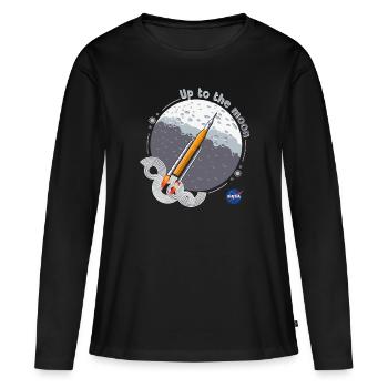 NASA Conception Des Roquettes Up To The Moon - T-shirt manches longues Premium bio Femme - noir - Devant - Julia (174cm)