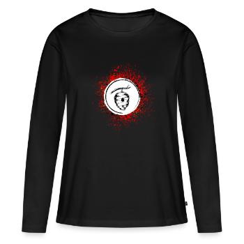Nid d’abeille mellifère d’apiculteur - T-shirt manches longues Premium bio Femme - noir - Devant - Julia (174cm)