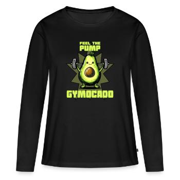 Gymocado - l’avocat actif - T-shirt manches longues Premium bio Femme - noir - Devant - Julia (174cm)