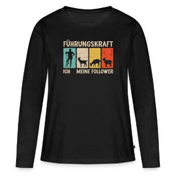 Ziegen Führungskraft Ziegenbock Landwirtin Ziege - Frauen Premium Bio Langarmshirt - Schwarz - Vorne - Julia (174cm)