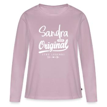 Sandra ORIGINAL shirt personnalisé fille sandra - T-shirt manches longues Premium bio Femme - rose poudré - Devant - Julia (174cm)